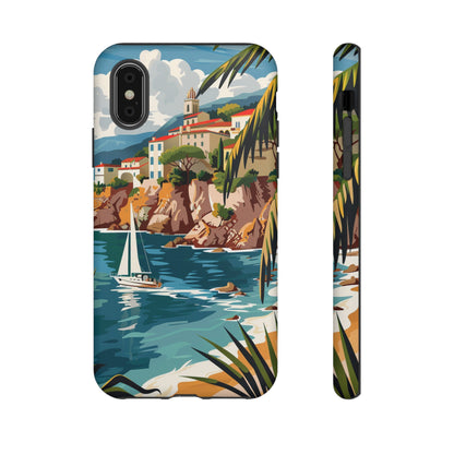 Midcentury French Riviera Sailboat Painting Phone Case