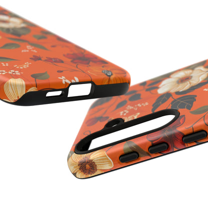 Orange Floral Phone Tough Case