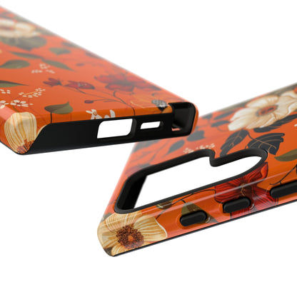 Orange Floral Phone Tough Case