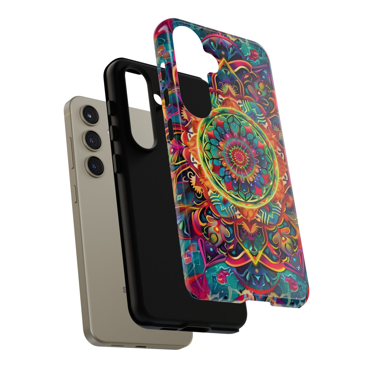 Cosmic Stained Glass Mandala Phone Case