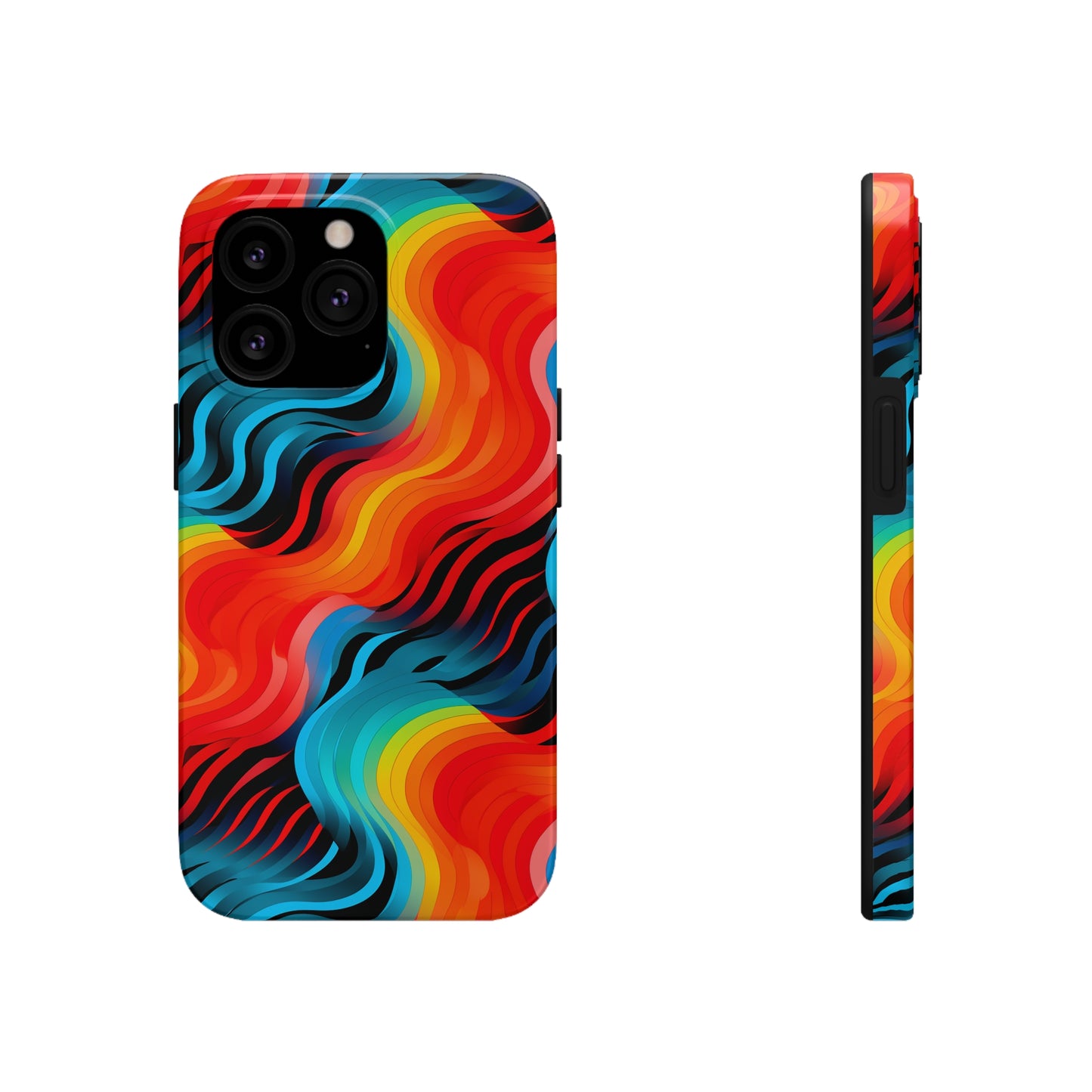 Color Splash Wave Pattern Tough iPhone Case | Embrace Vibrant Style and Reliable Protection