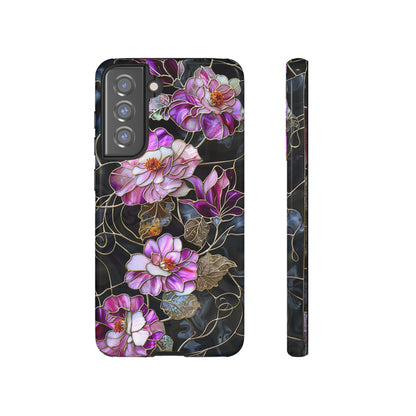 Magenta Color Floral Stained Glass Phone Case