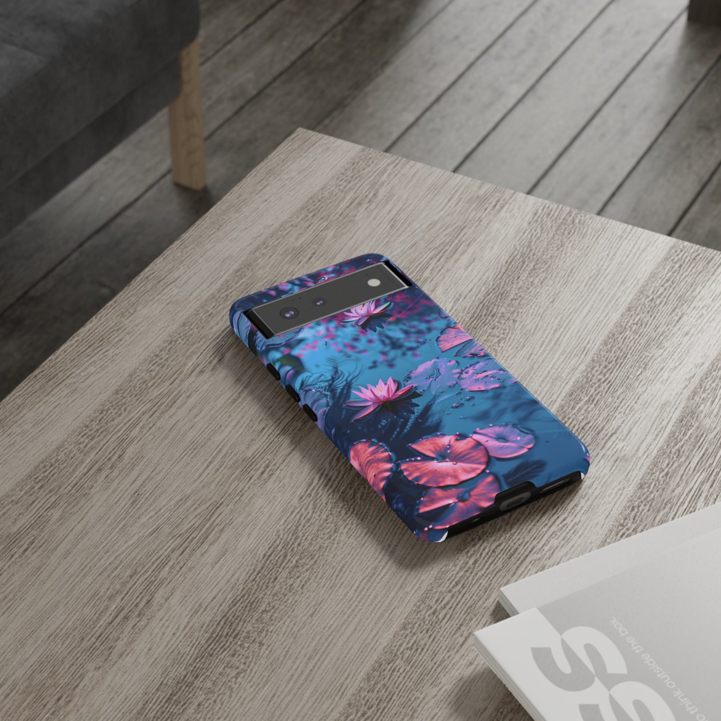 Magenta and Blue Color Zen Lily Pad Phone Case