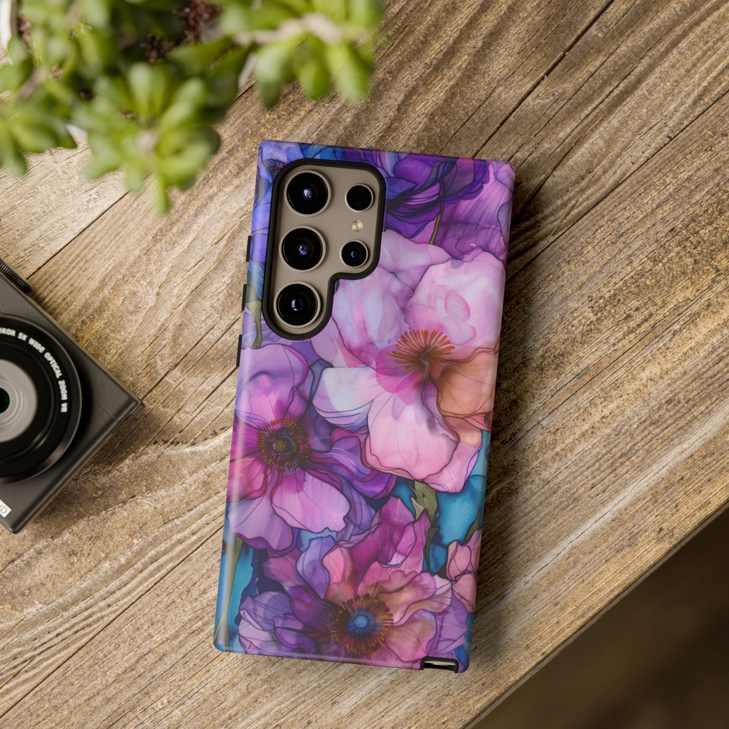 Purple Flower Stained Glass Phone Case