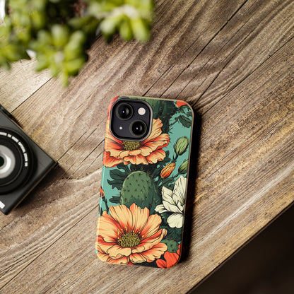 Desert Dream: Retro Vibe Cactus Tough iPhone Case