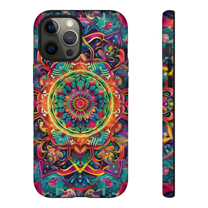 Cosmic Stained Glass Mandala Phone Case