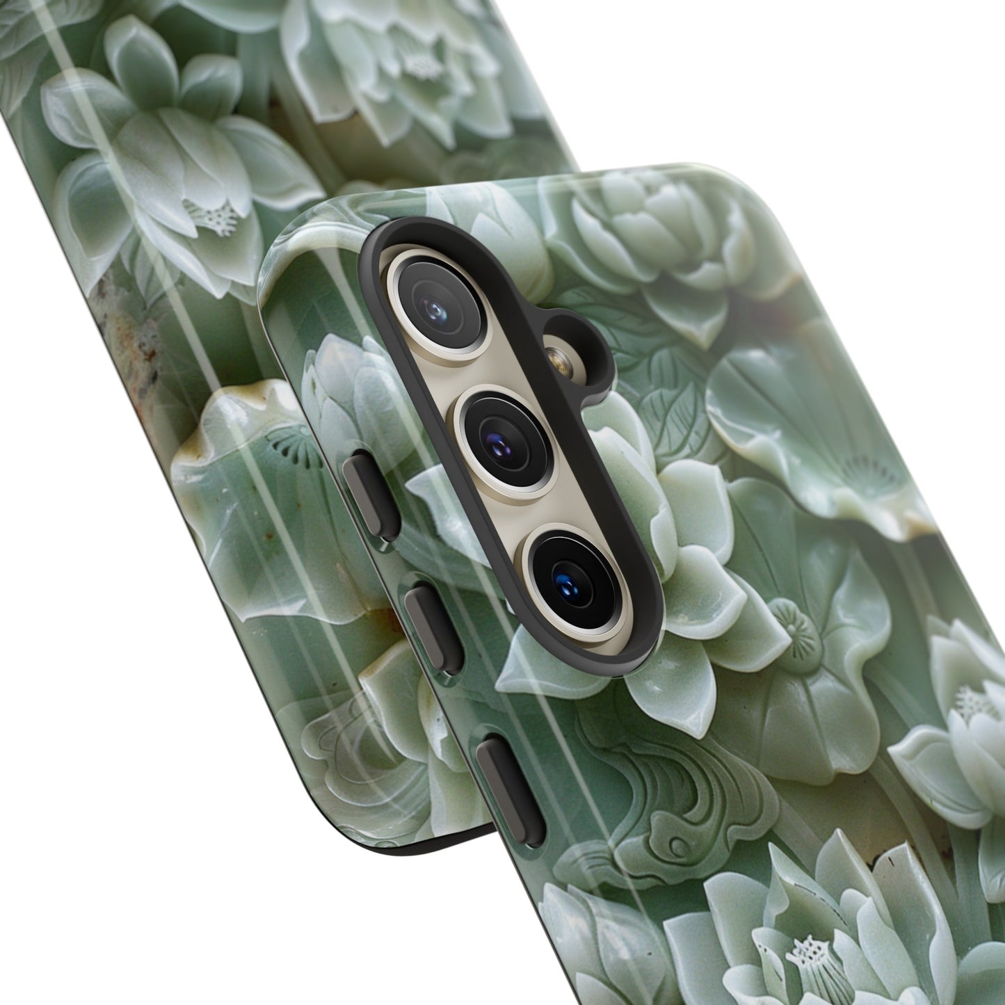 Green Jade Lotus Floral Art Phone Case