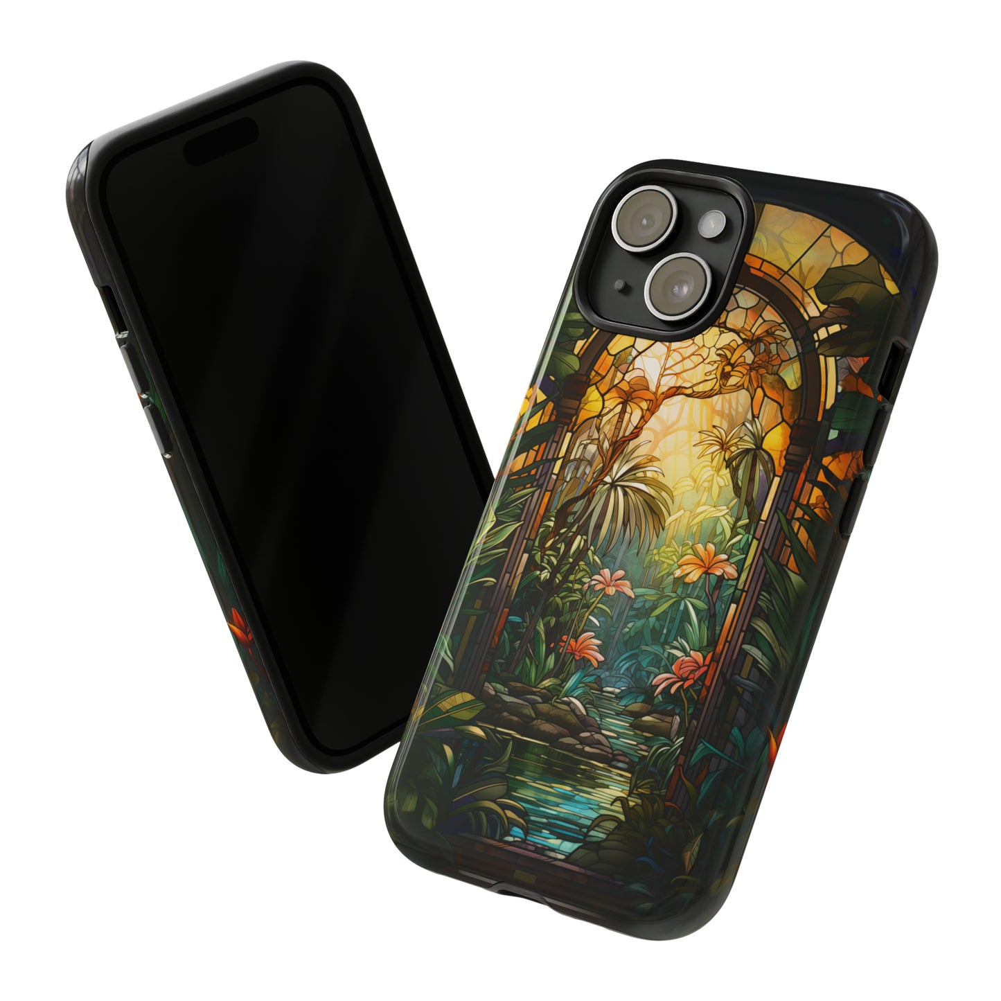 Stained Glass Phone Case Floral Aesthetic Art Nouveau Style