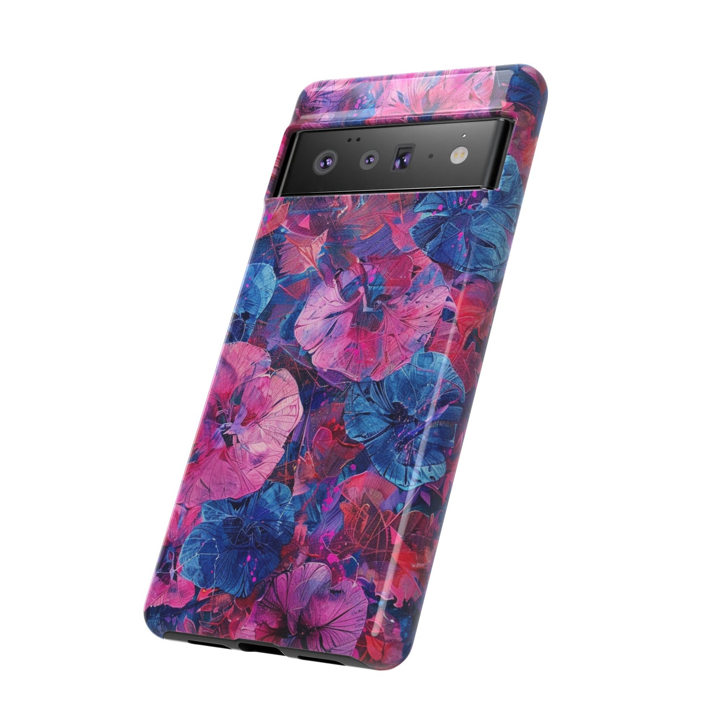 Magenta and Blue Color Floral Explosion Phone Case