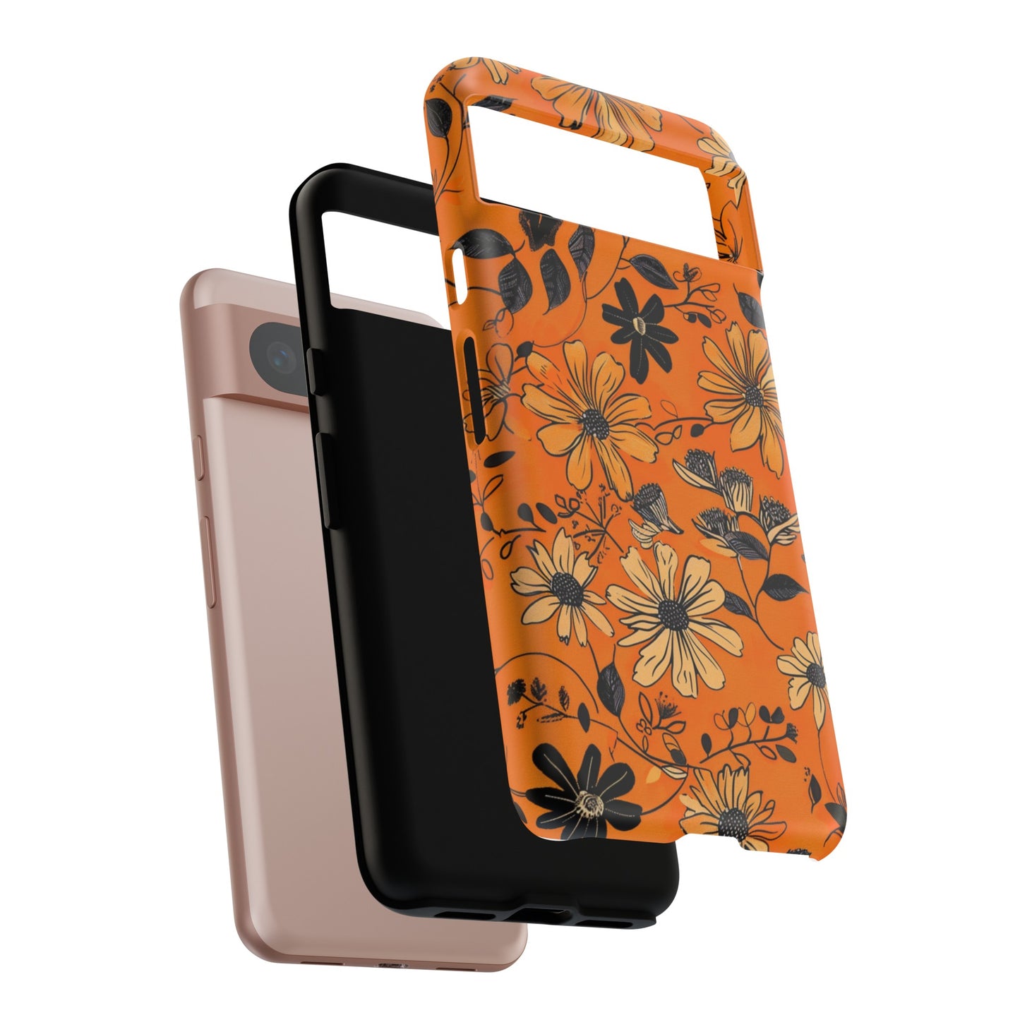 Orange Floral Phone Case Cute Summer Flower Aesthetic