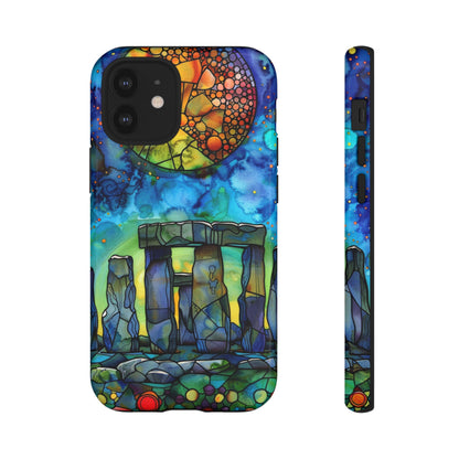 Stonehenge Neolithic Full Moon Stained Glass Watercolor Phone Cover