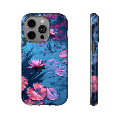 Magenta and Blue Color Zen Lily Pad Phone Case