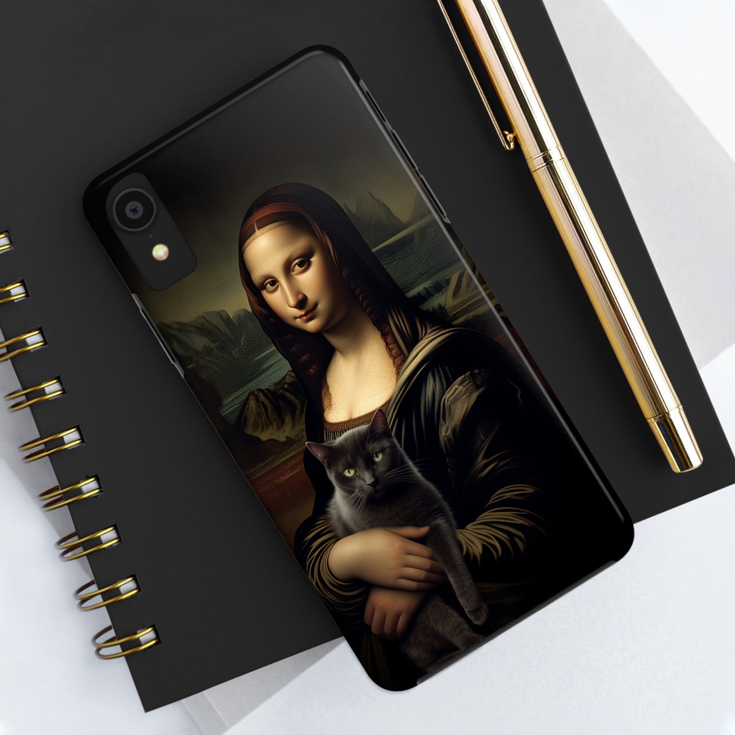 Mona Lisa with Cat iPhone Case | Art Phone Cases