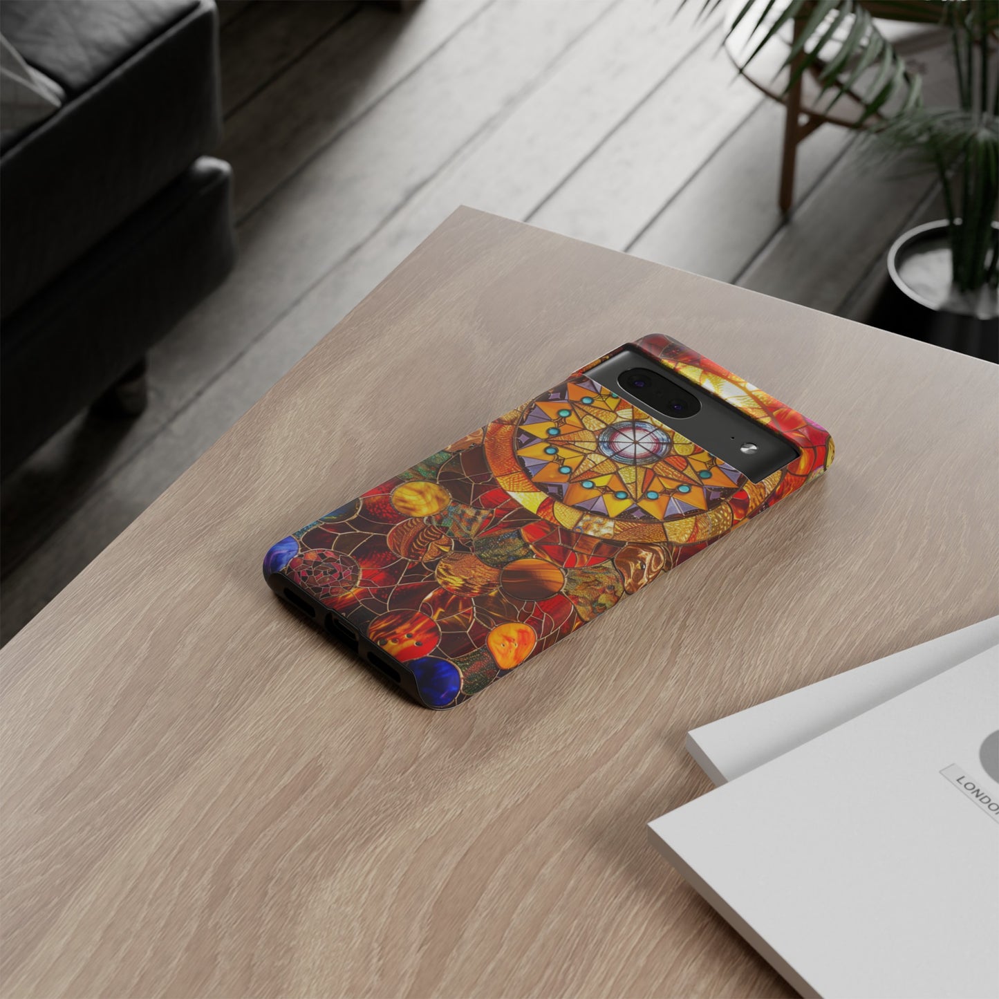 Cosmic Stained Glass Mandala Phone Case