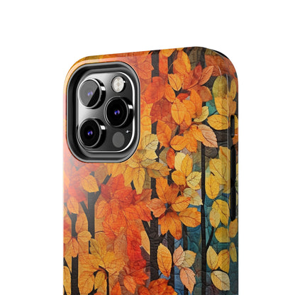 Autumn iPhone 15 Case, Forest Embroidered Style Phone Case | Cottagecore Fairytale Design | iPhone & Samsung | Boho Retro Vibe