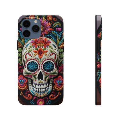 Embroidery Style Skulls Goth Dark Academia Tough Case iPhone Case