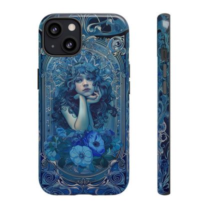 Blue Floral Art Nouveau Style Phone Case