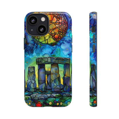 Stonehenge Neolithic Full Moon Stained Glass Watercolor Phone Cover