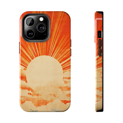 Retro Abstract Sunburst iPhone Case | Embrace the Nostalgic Charm of Artistic Rays