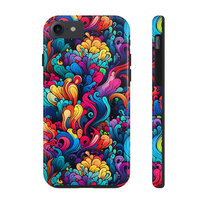 Psychedelic Rainbow Tough iPhone Case | Embrace Vibrant Style and Reliable Protection