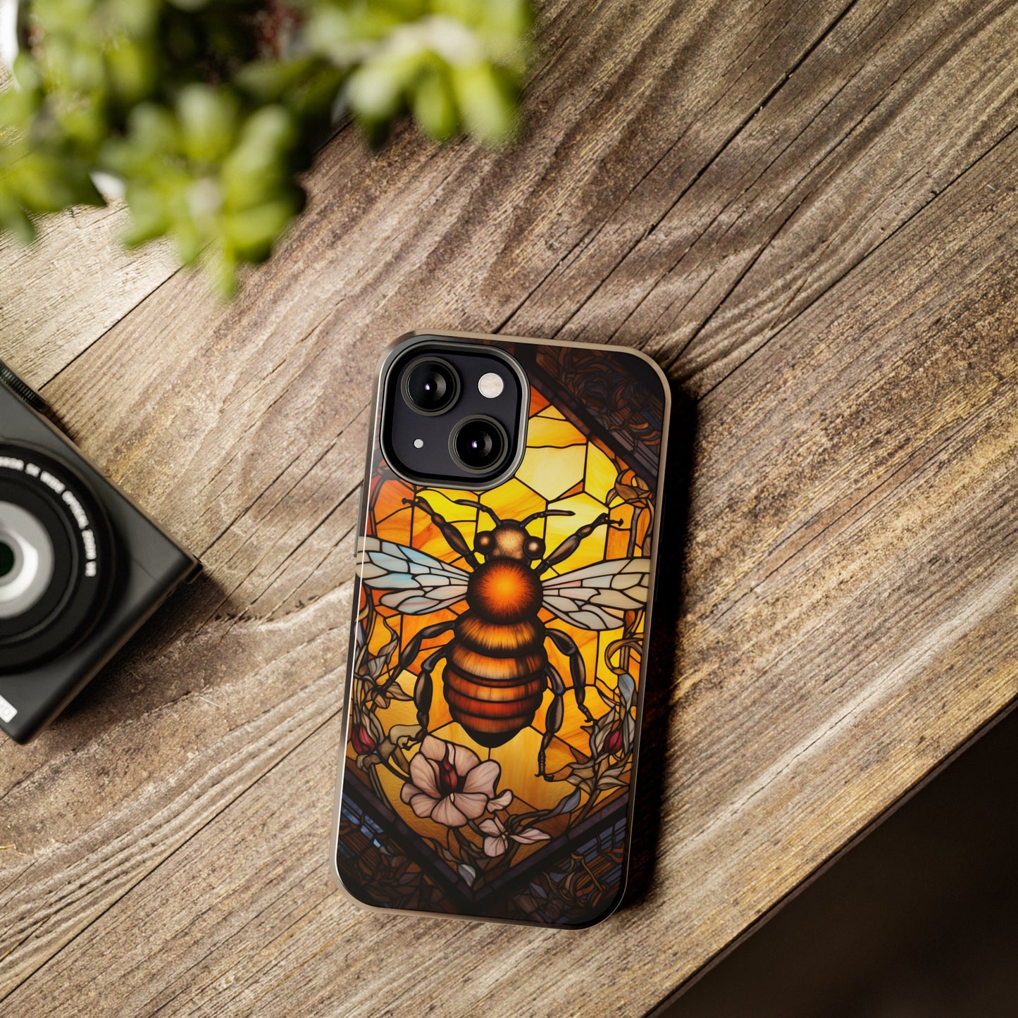 Stained glass Honey Bee iPhone Case | Embrace the Sweetness of Nature's Workers