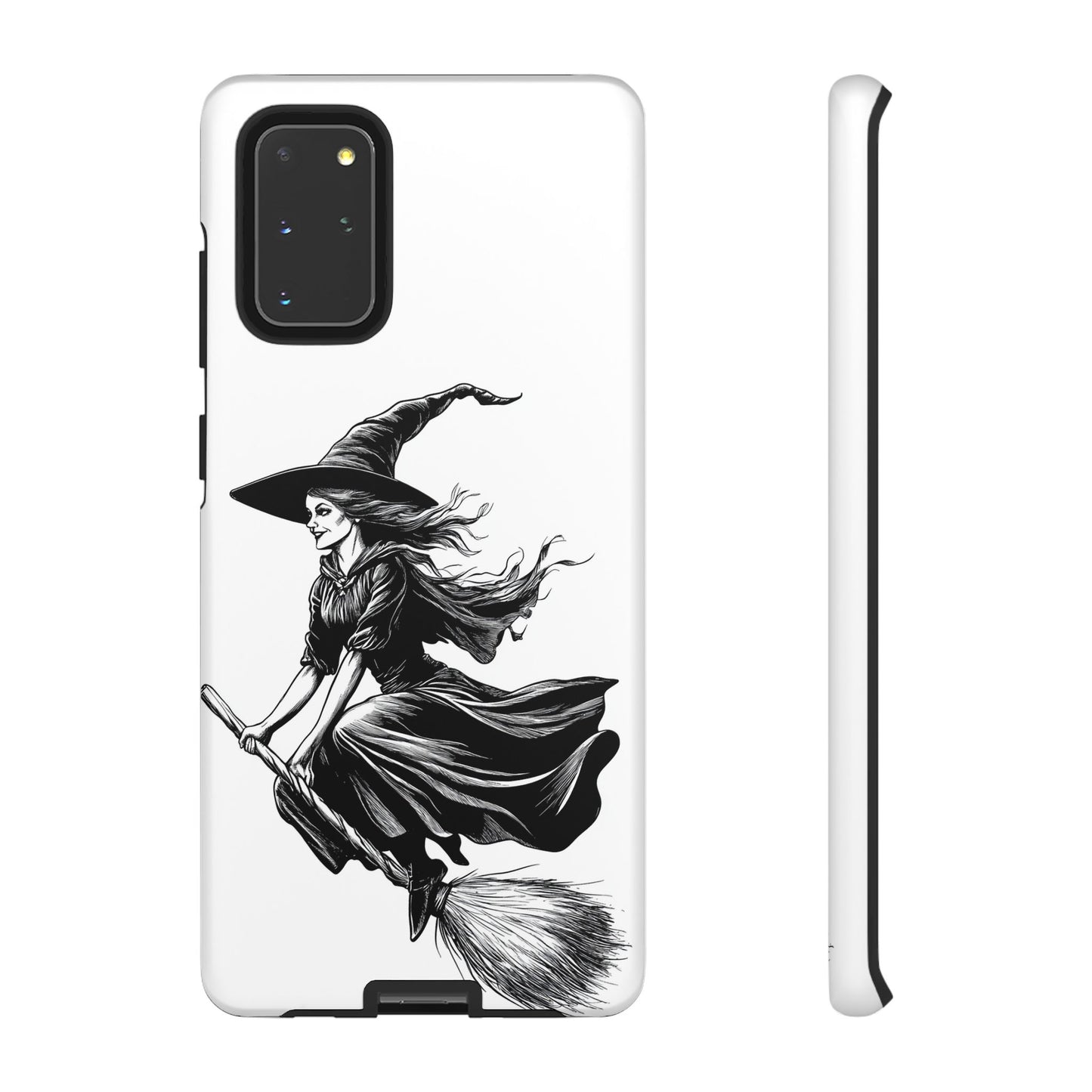 Vintage Halloween Witch on a Broom Spooky Phone Cover