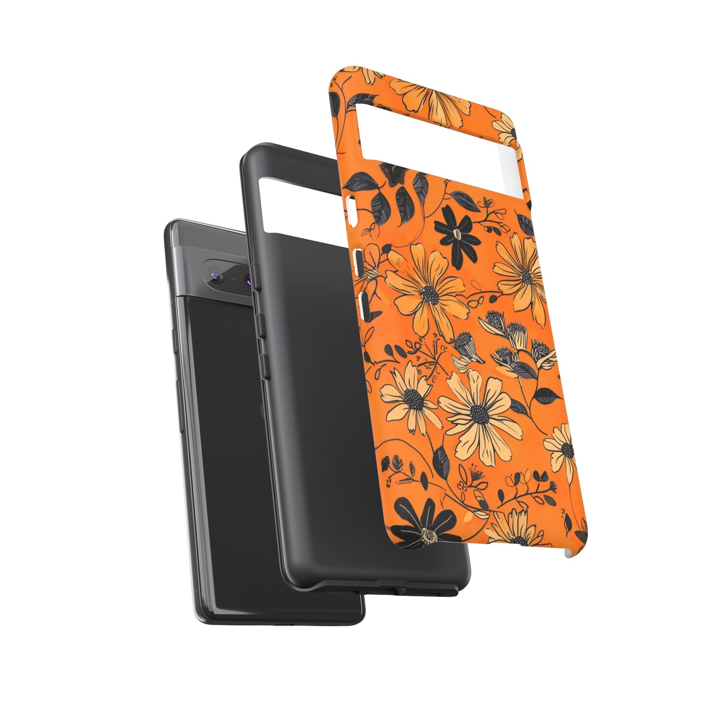 Orange Floral Phone Case Cute Summer Flower Aesthetic