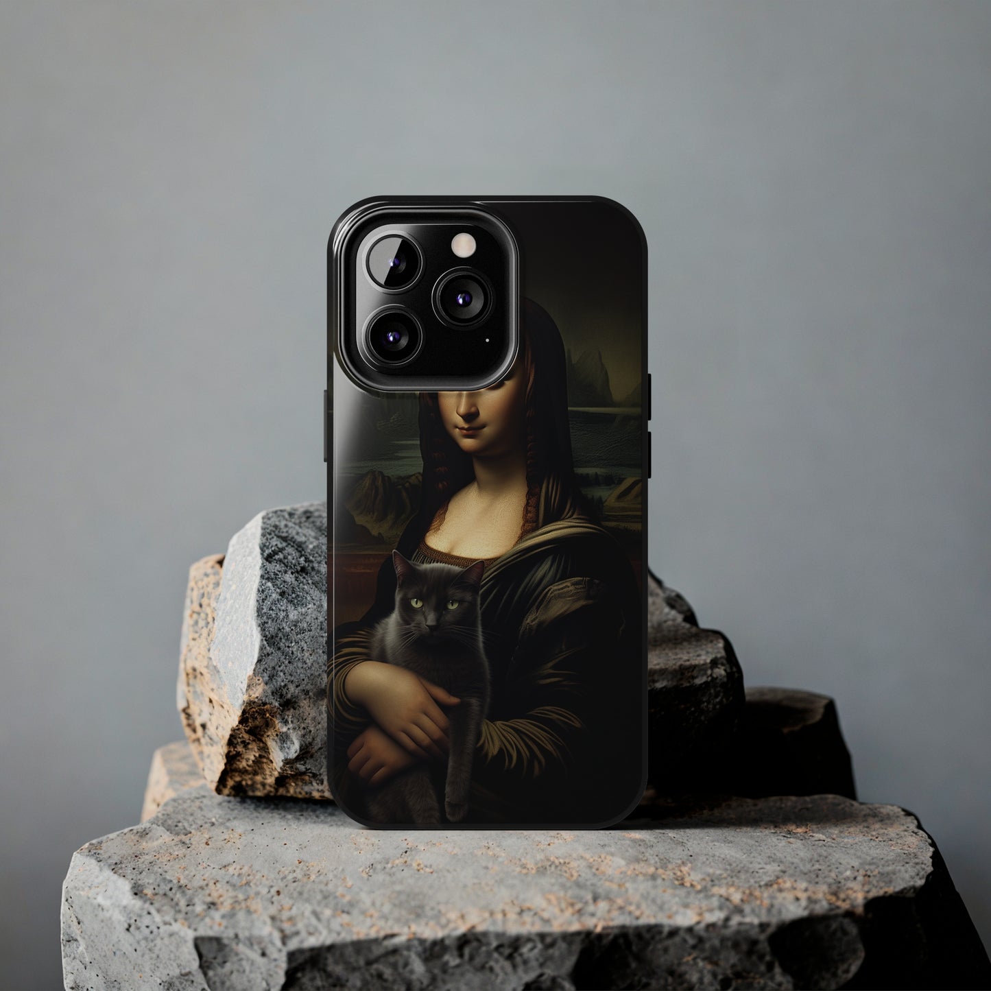 Mona Lisa with Cat iPhone Case | Art Phone Cases