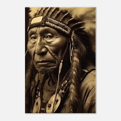 Native American Chief Canvas Print | Edward Curtis Inspired Wall Art