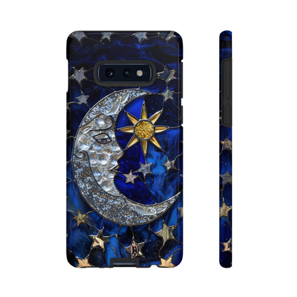 Cosmic Moon & Stars Stained Glass Starry Night Phone Case