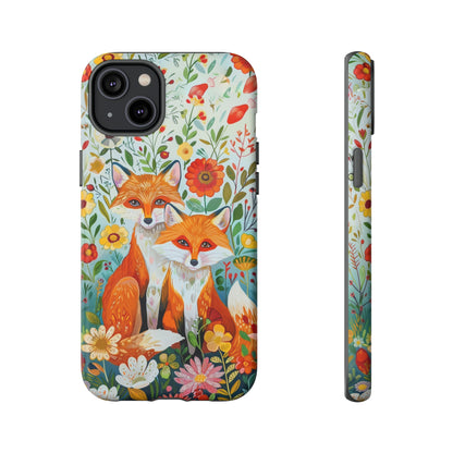 Foxes in the Floral Garden Phone Case