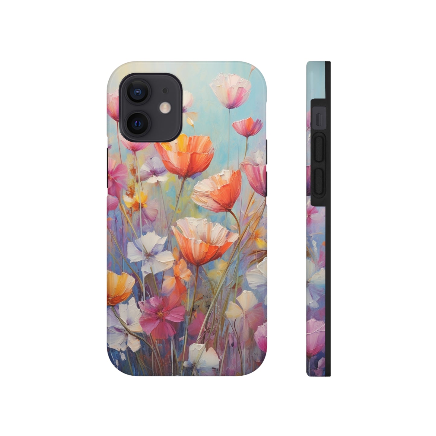 Poppy Flower Oil Painting Tough iPhone Case | Retro Groovy Phone Cover