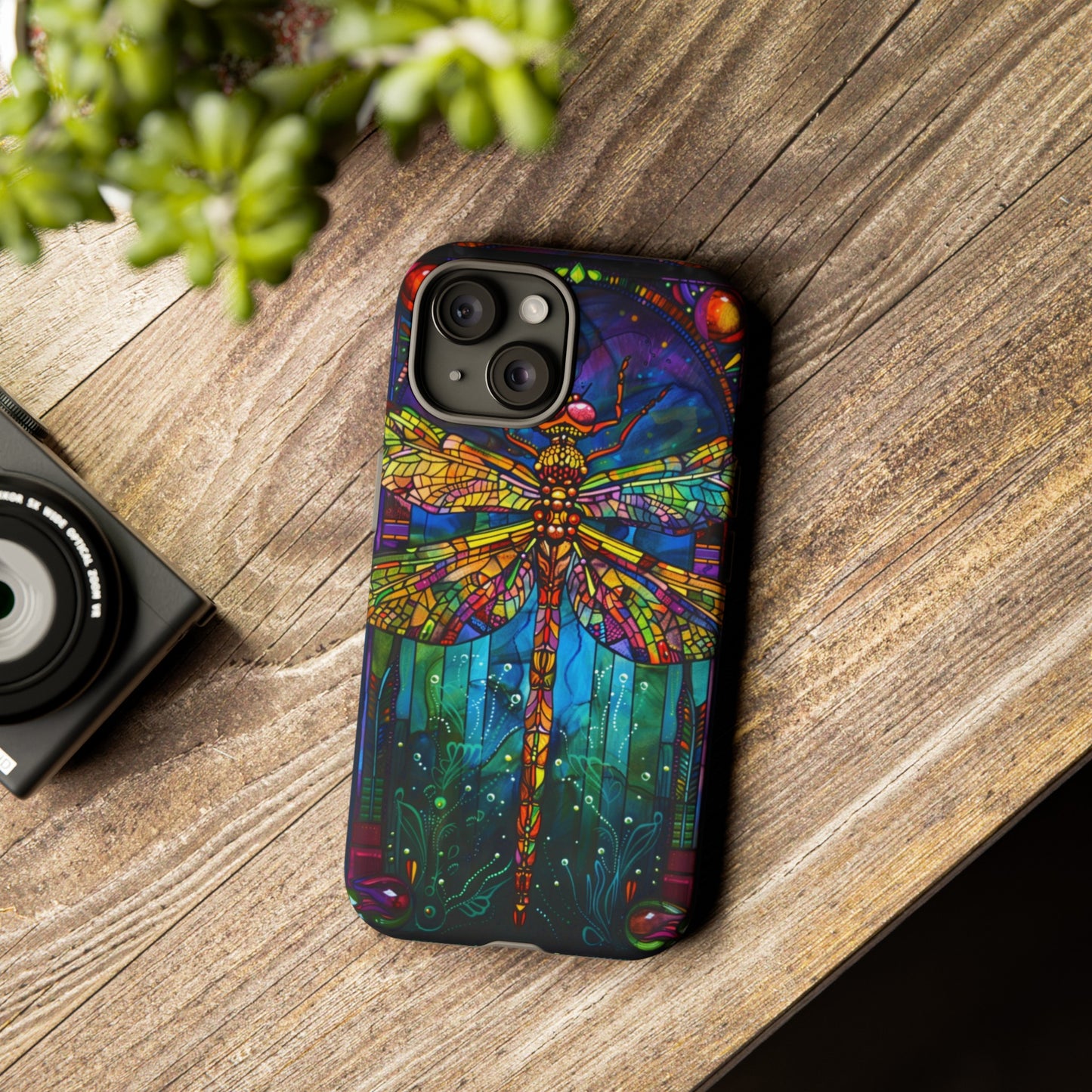 Art Deco Stained Glass Dragonfly Phone Cover