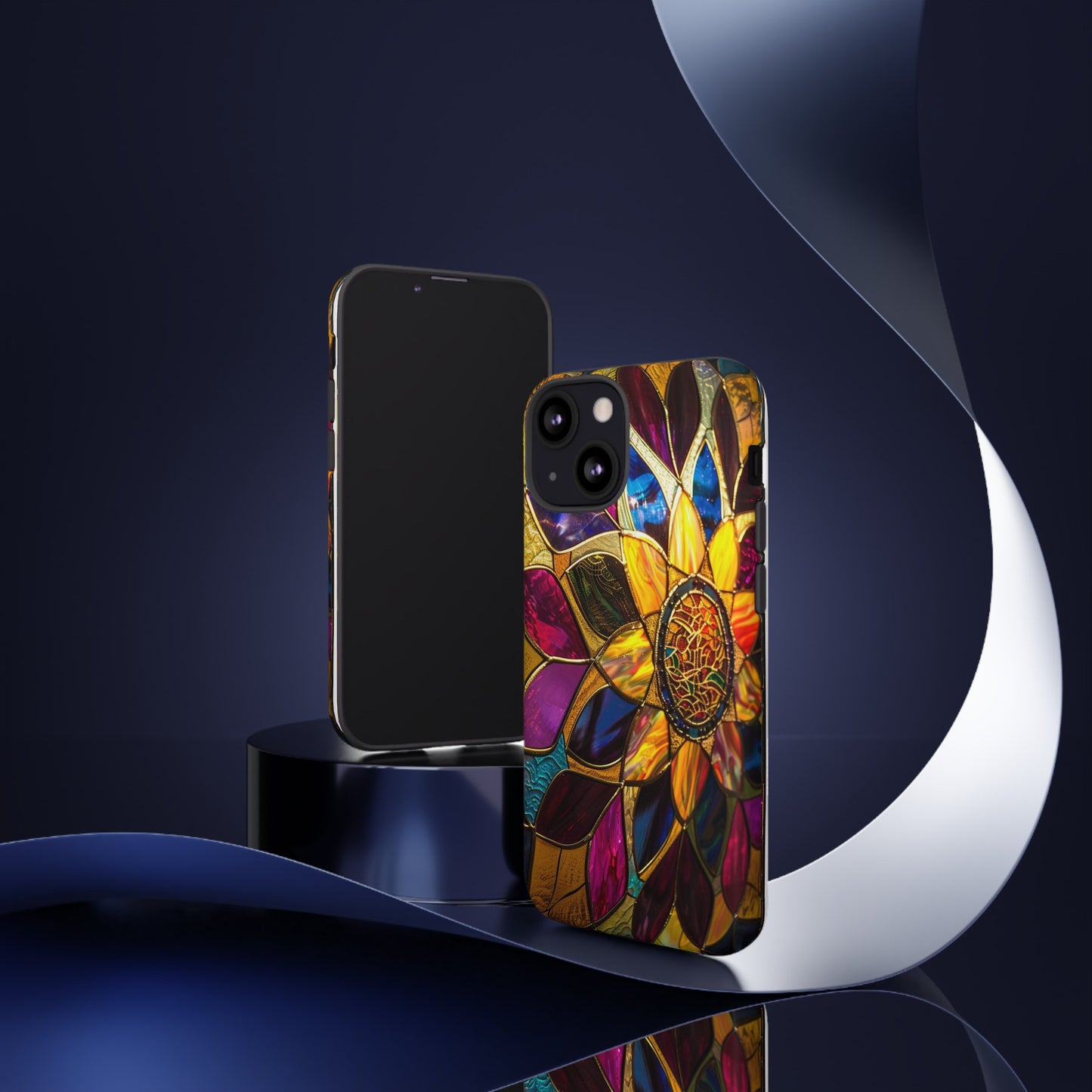 Cosmic Stained Glass Mandala Phone Case