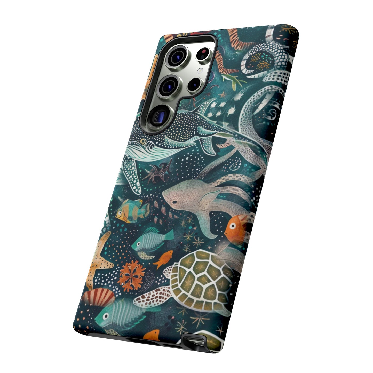 Undersea World Shark, Turtle, Manta Ray Phone Case