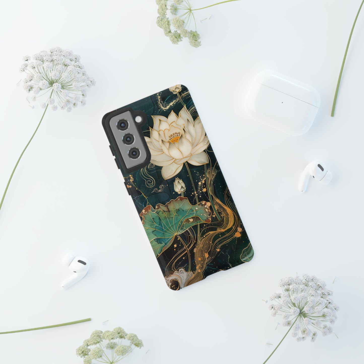 Zen Lotus Floral Full Moon Phone Case