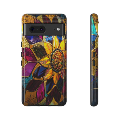 Cosmic Stained Glass Mandala Phone Case