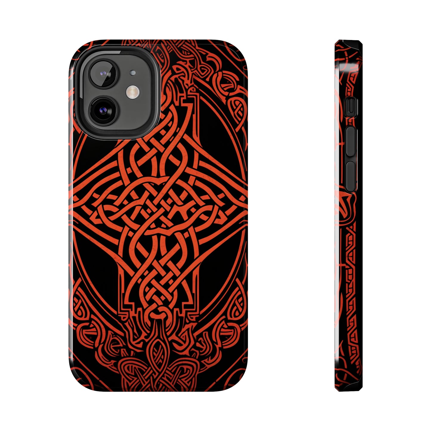 Eternal Weave iPhone Case, Red Celtic Tribal Knots | Timeless Symbolism iPhone Case for Models 11 through 14 Pro Max