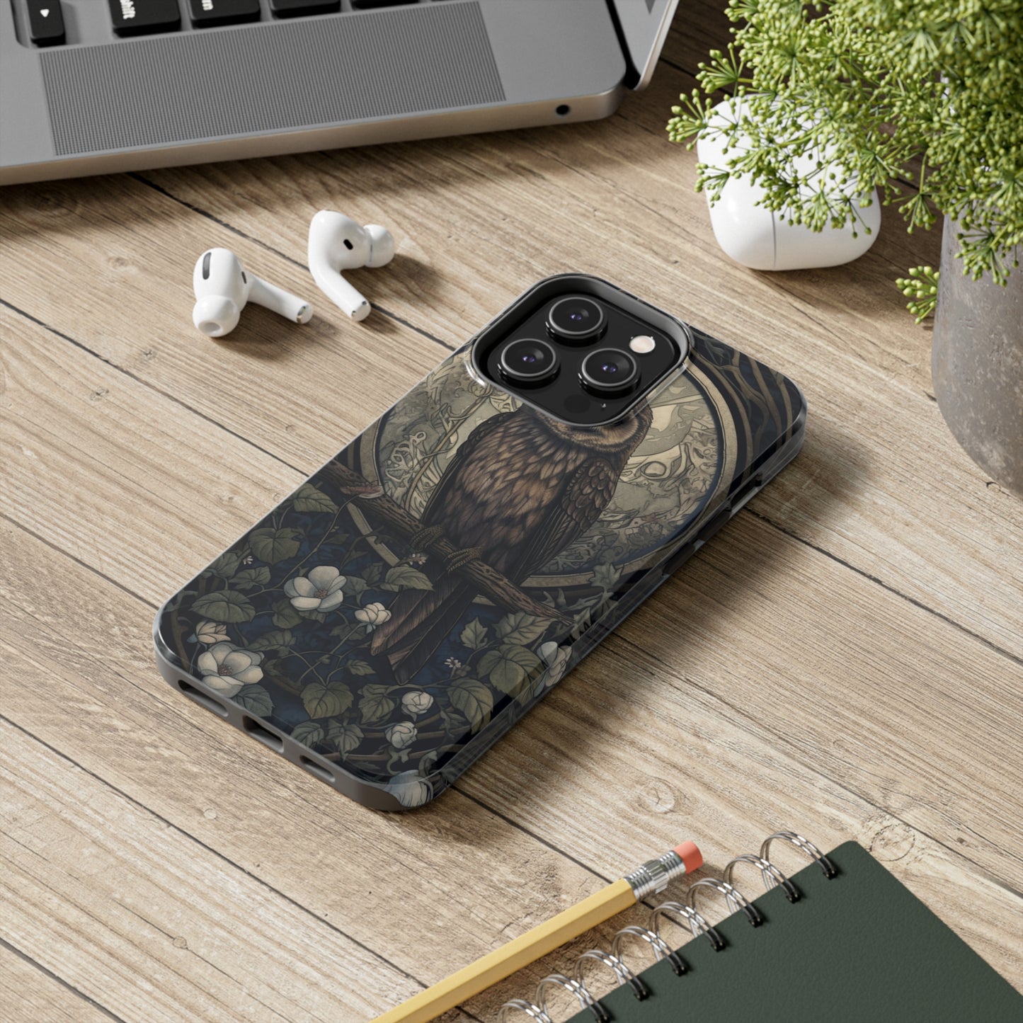 The Hermit Owl | Dark Academia Aesthetic Retro Tough iPhone Case | Embrace Mystical Vibes with Captivating Tarot Art and Reliable Protection