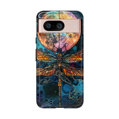 Full Moon Stained Glass Dragonfly Phone Cover