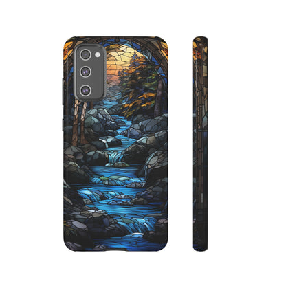 Stained Glass Stone Bridge and River Art Phone Case