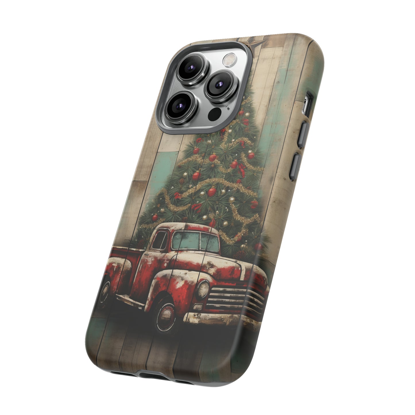 Classic Red Pickup Truck Christmas Phone Case