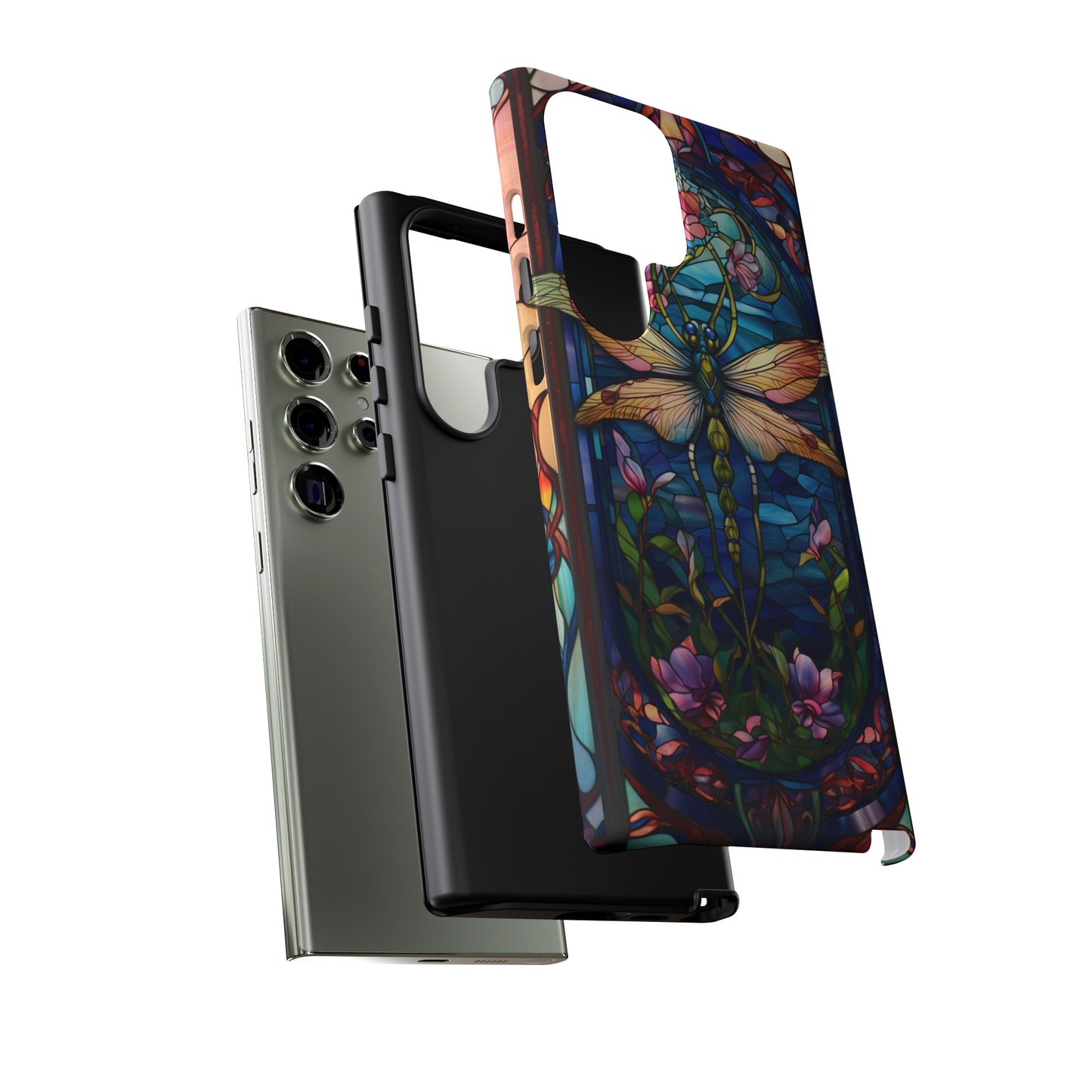 Art Nouveau Stained Glass Dragonfly Phone Case