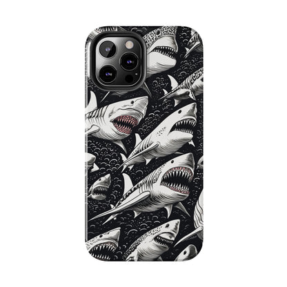 Deep Blue Mystery: Majestic Shark Design | Aquatic Adventure iPhone Case