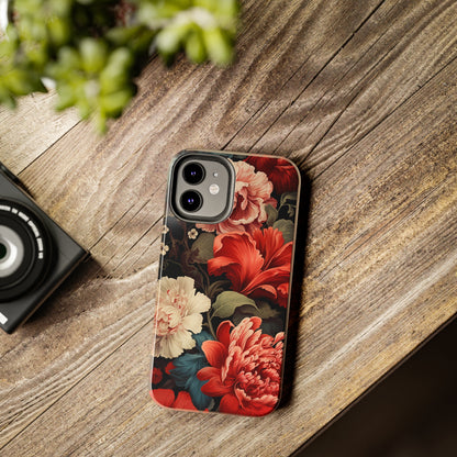 Vintage Floral Aesthetic Phone Tough Case Antique Print for iPhone 14 11 Pro 12 13 XR XS X 7+ 8 Boho Nature Flowers Cottage Core