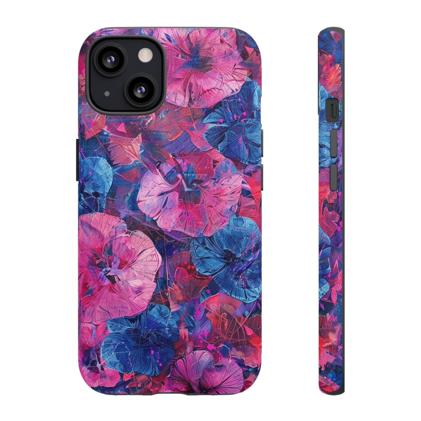 Magenta and Blue Color Floral Explosion Phone Case