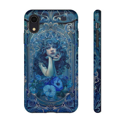 Blue Floral Art Nouveau Style Phone Case