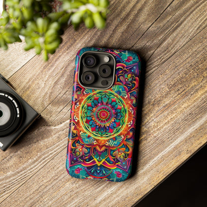 Cosmic Stained Glass Mandala Phone Case