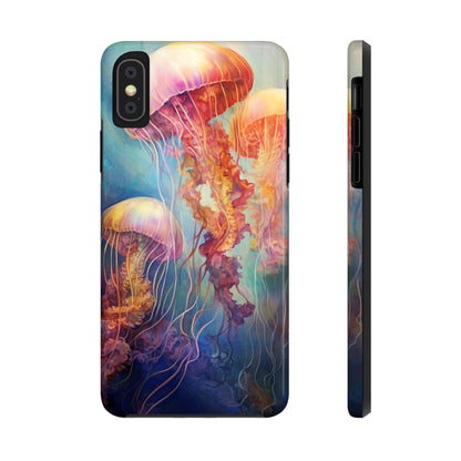 Psychedelic Colors of Jellyfish iPhone Tough Case | Dive into a Vibrant and Mesmerizing Underwater World