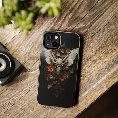 Deadhead Moth Gothic Dark Academia iPhone Case | Spooky Skull Mysterious Elegance